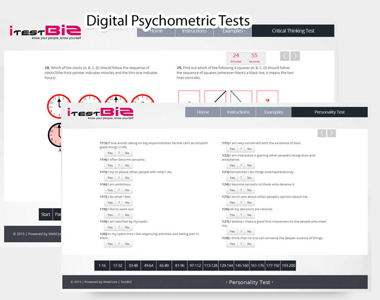 Psychometrical test demo